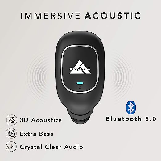 Boult Audio AirBass Monopod in-Ear Wireless Bluetooth Earphones with inbuilt Mic and IPX4 Sweatproof (Black) Boult Audio AirBass Monopod in-Ear Wireless Bluetooth Earphones with inbuilt Mic and IPX4 Sweatproof (Black)